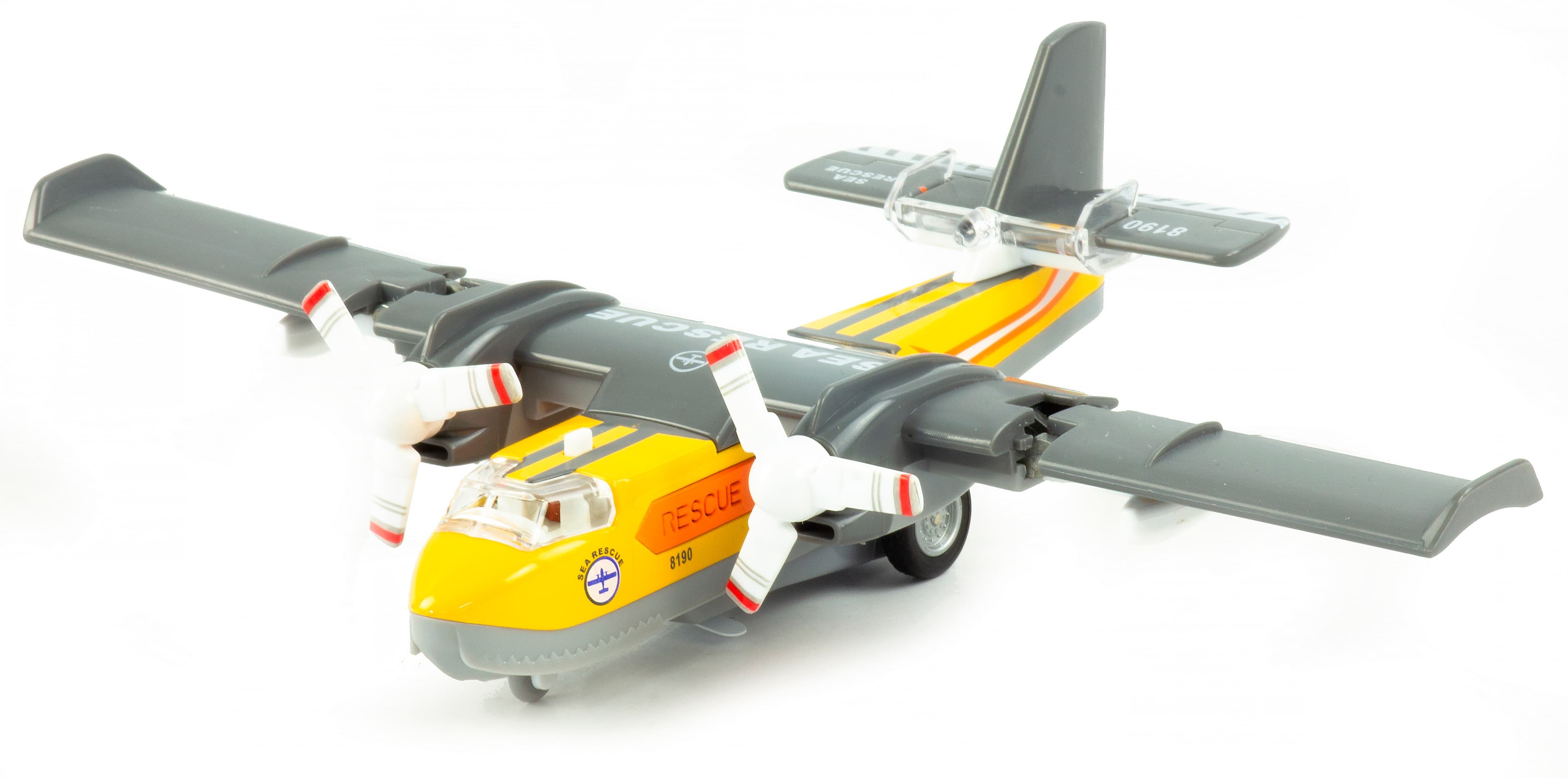 Самолет металлический Tai Tung «Пожарный гидросамолёт» 17 см. 8190, свет, звук, инерция / Микс