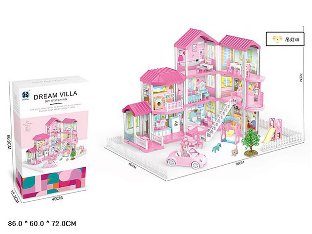 Игровой набор «Кукольный домик» с мебелью и персонажами, 556-25A / 86 х 60 х 72 см