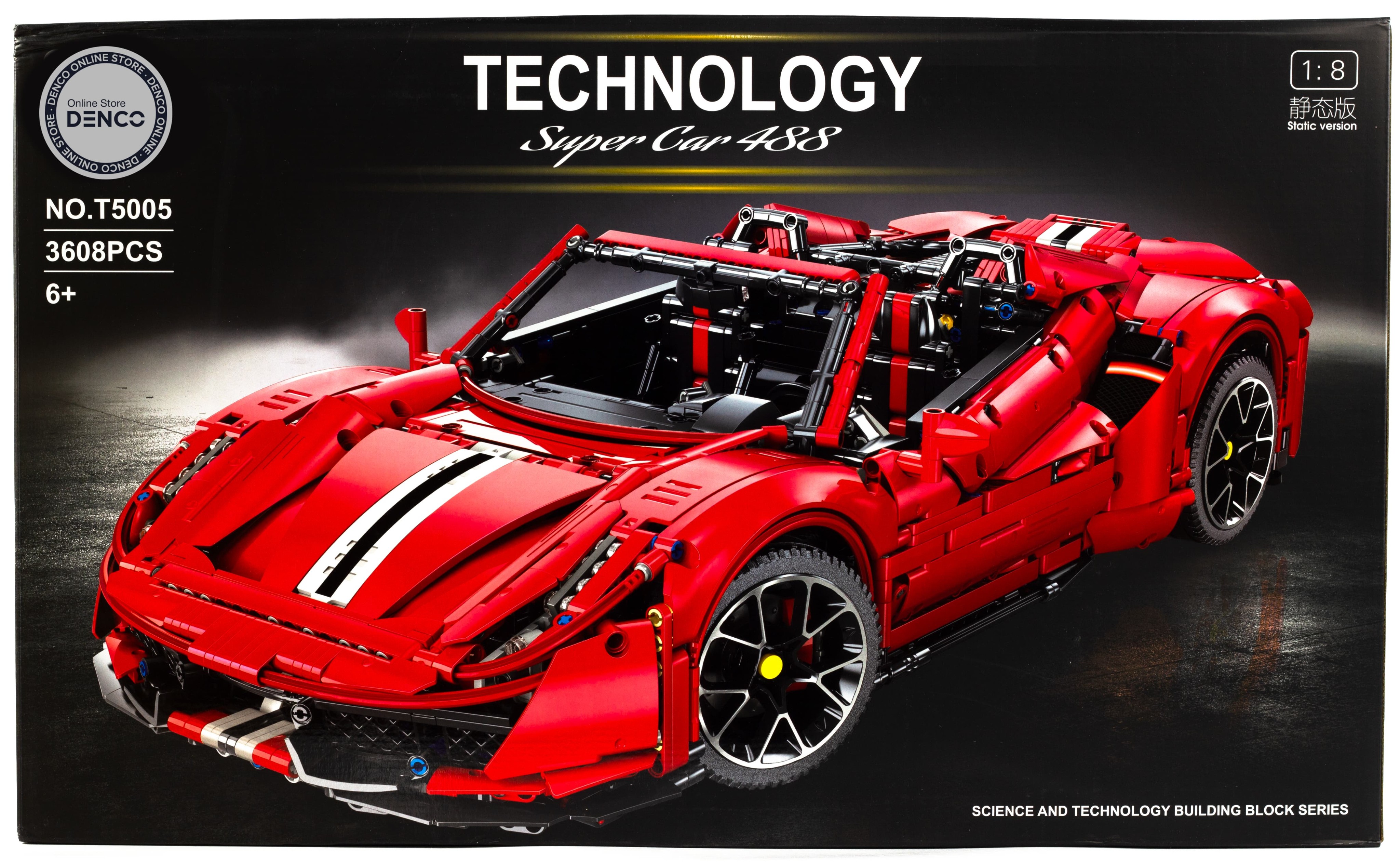 Конструктор TGL 1:8 «Ferrari 488» Т5005 / 3608 деталей