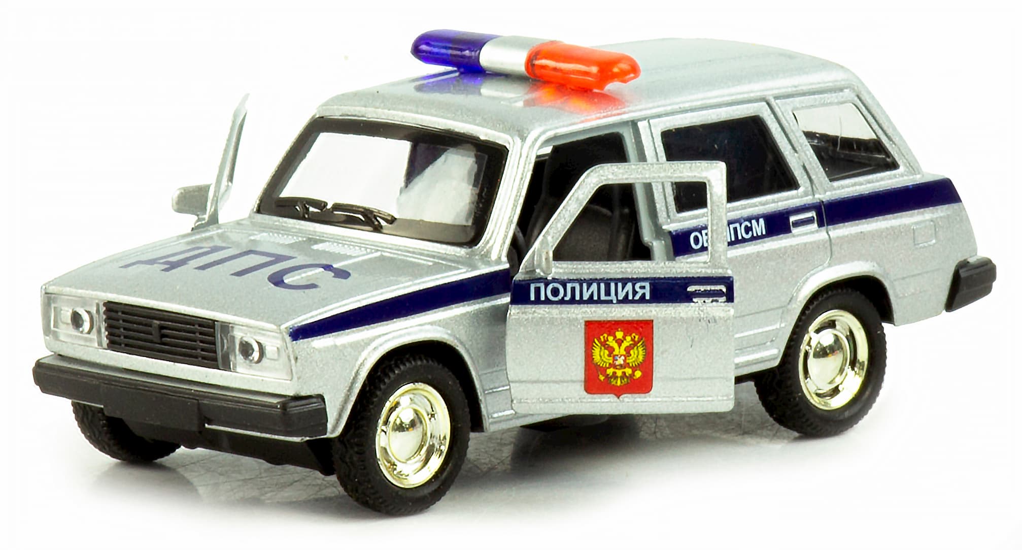 Машинка металлическая 1:32 «Спецслужбы ВАЗ 2104 / ВАЗ 2106» 187Р-188Р-12D, инерционная, свет, звук / Микс