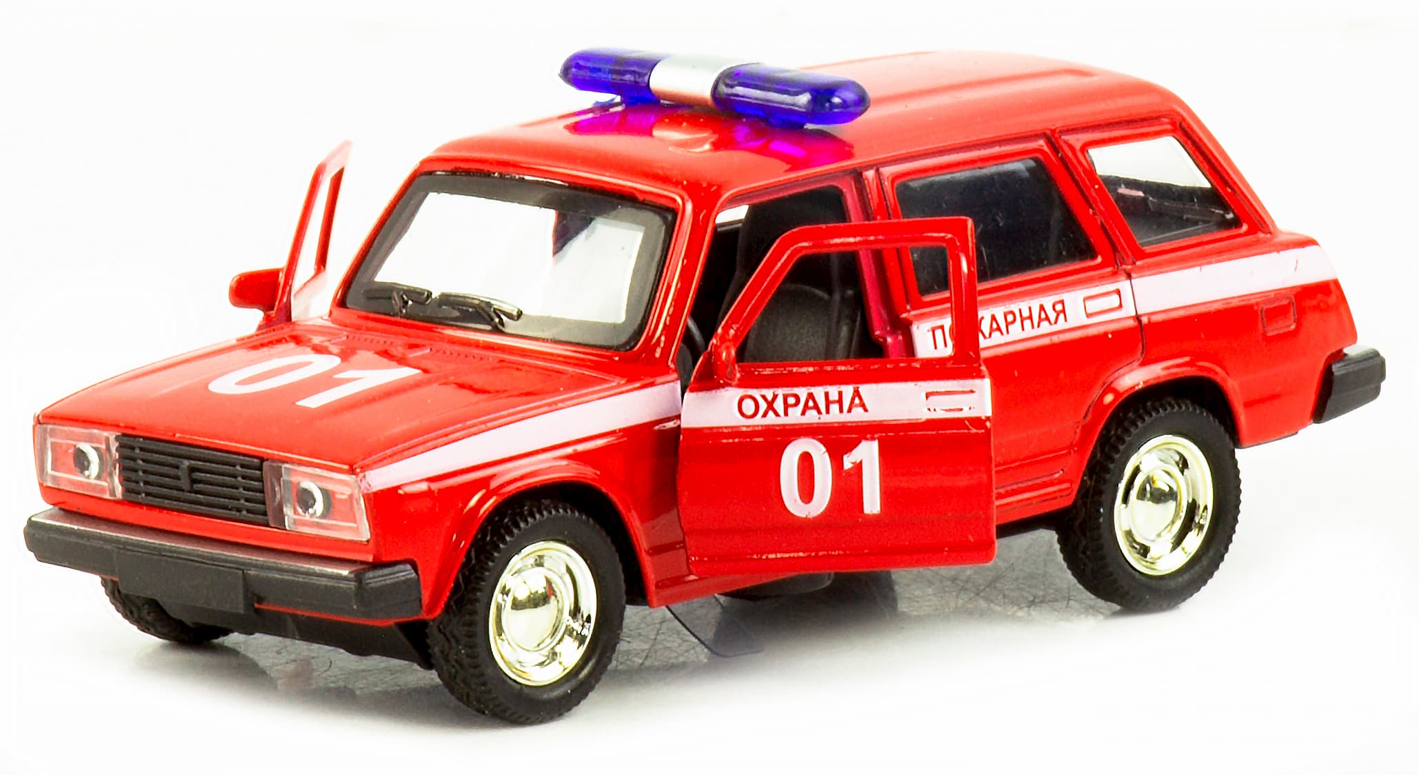 Машинка металлическая 1:32 «Спецслужбы ВАЗ 2104 / ВАЗ 2106» 187Р-188Р-12D, инерционная, свет, звук / Микс