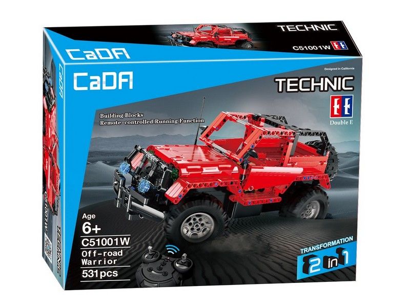 Конструктор CaDA  «Jeep Wrangler - Воин бездорожья 2 в 1» (Technic) C51001W / 531 деталь
