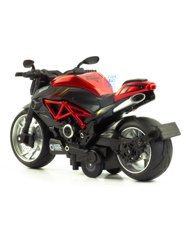 Металлический мотоцикл Ming Ying 66 1:12 «Kaiser» MY66-M2232, 15 см., инерционный, свет, звук / Микс