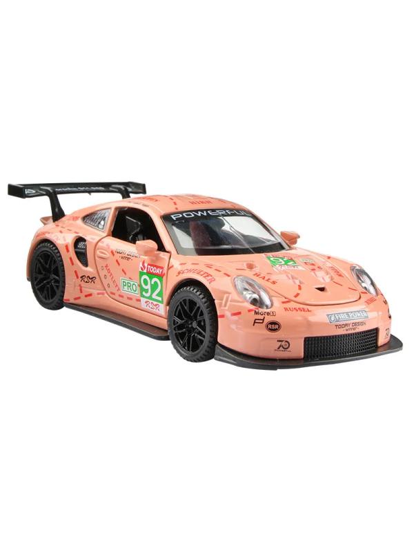Металлическая машинка XHD 1:32 «Porsche 911 RSR» А3208, 15.5 см. инерционная, свет, звук / Микс