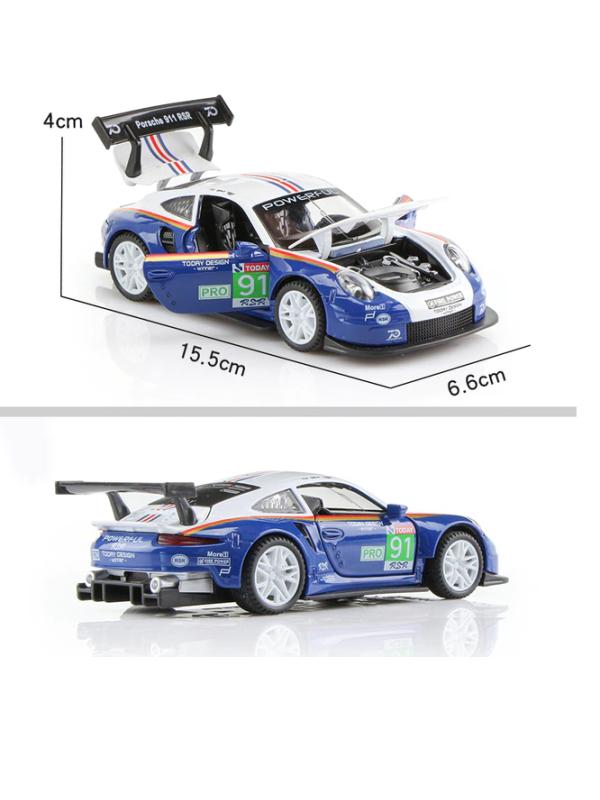 Металлическая машинка XHD 1:32 «Porsche 911 RSR» А3208, 15.5 см. инерционная, свет, звук / Микс