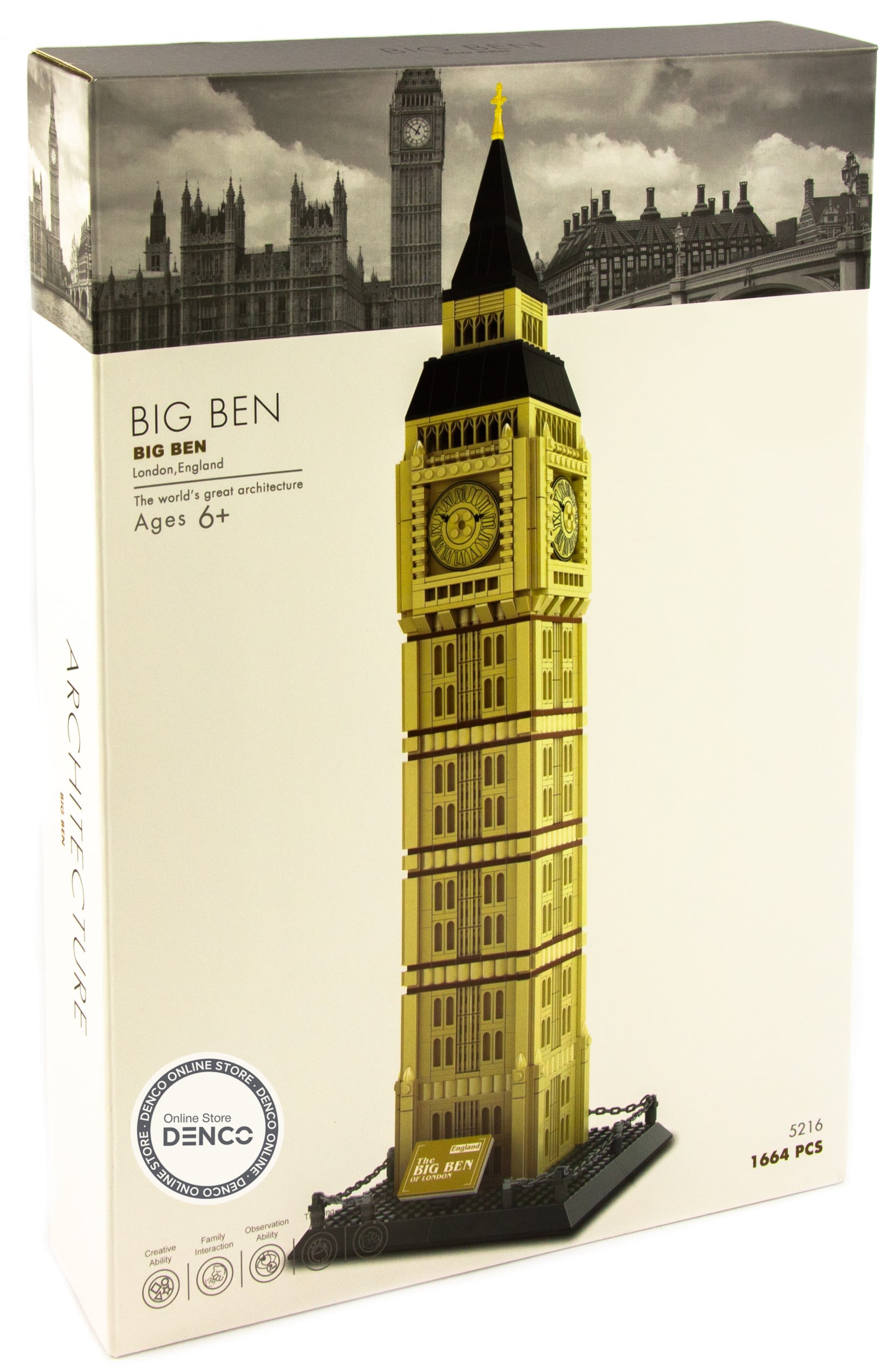 Конструктор Wange «The Big Ben of London, Elizabeth Tower» 5216 (Architecture) / 1642 детали