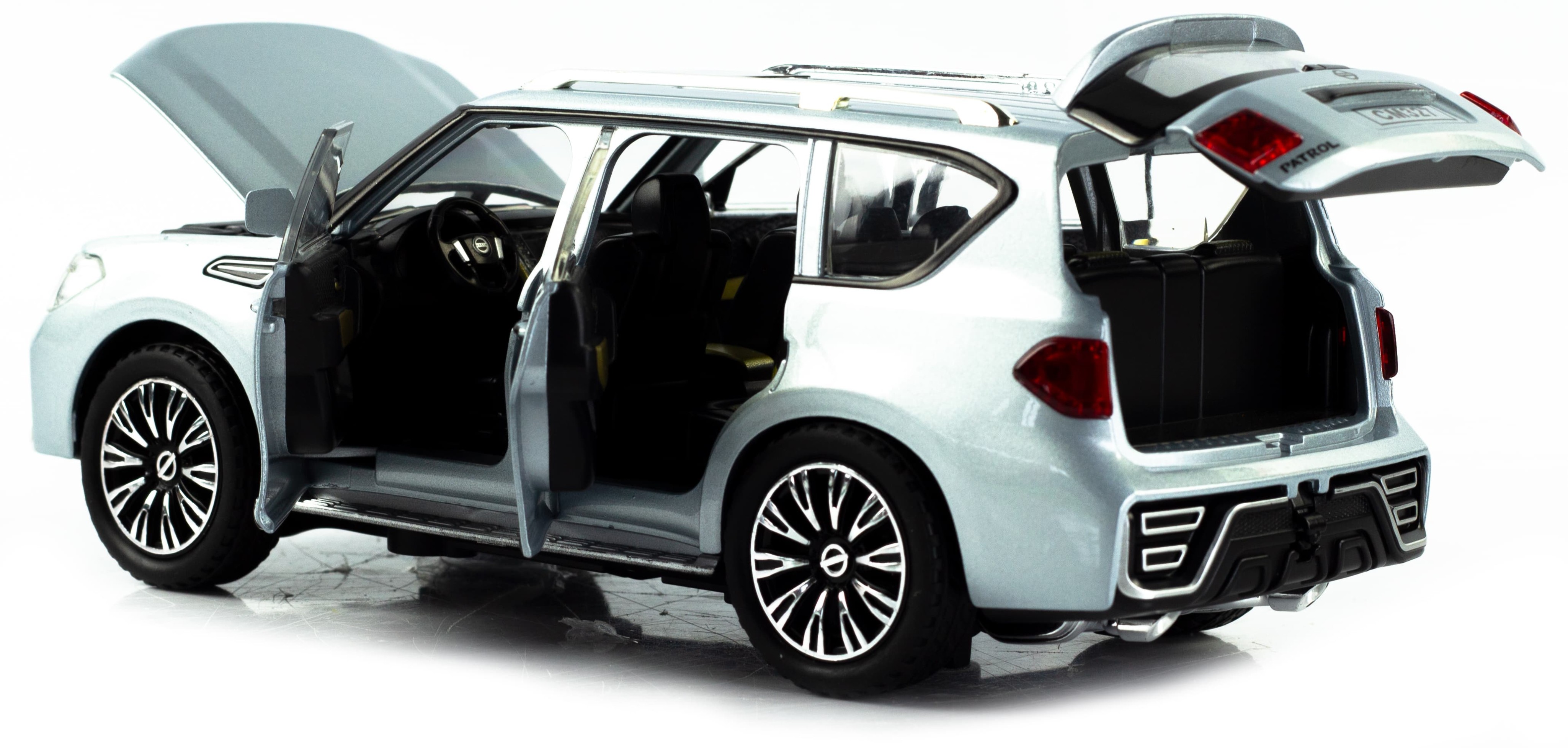 Металлическая машинка ChiMei Model 1:24 «Nissan Patrol» А328, 22 см., инерционная, свет, звук / Микс