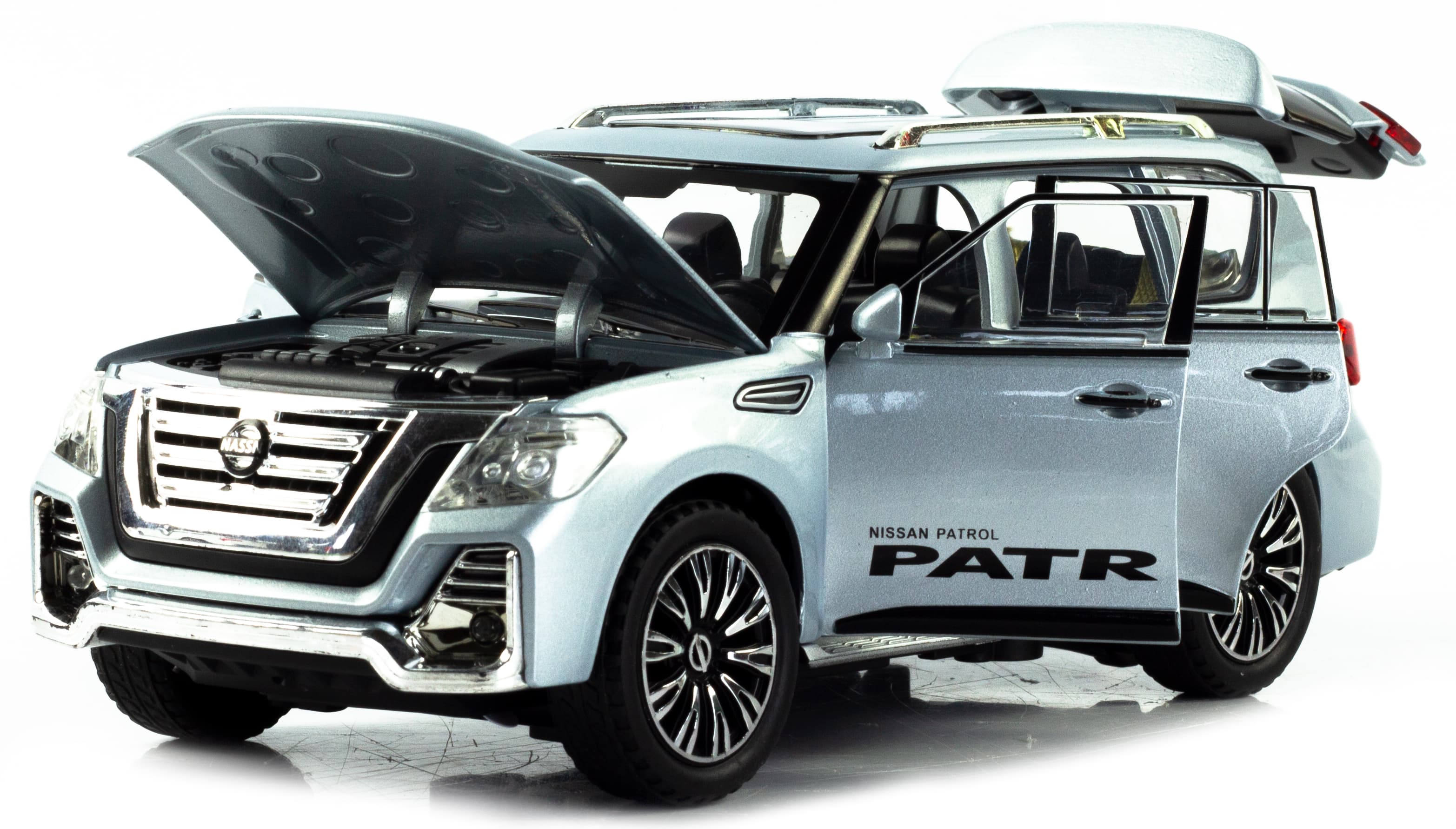 Металлическая машинка ChiMei Model 1:24 «Nissan Patrol» А328, 22 см., инерционная, свет, звук / Микс