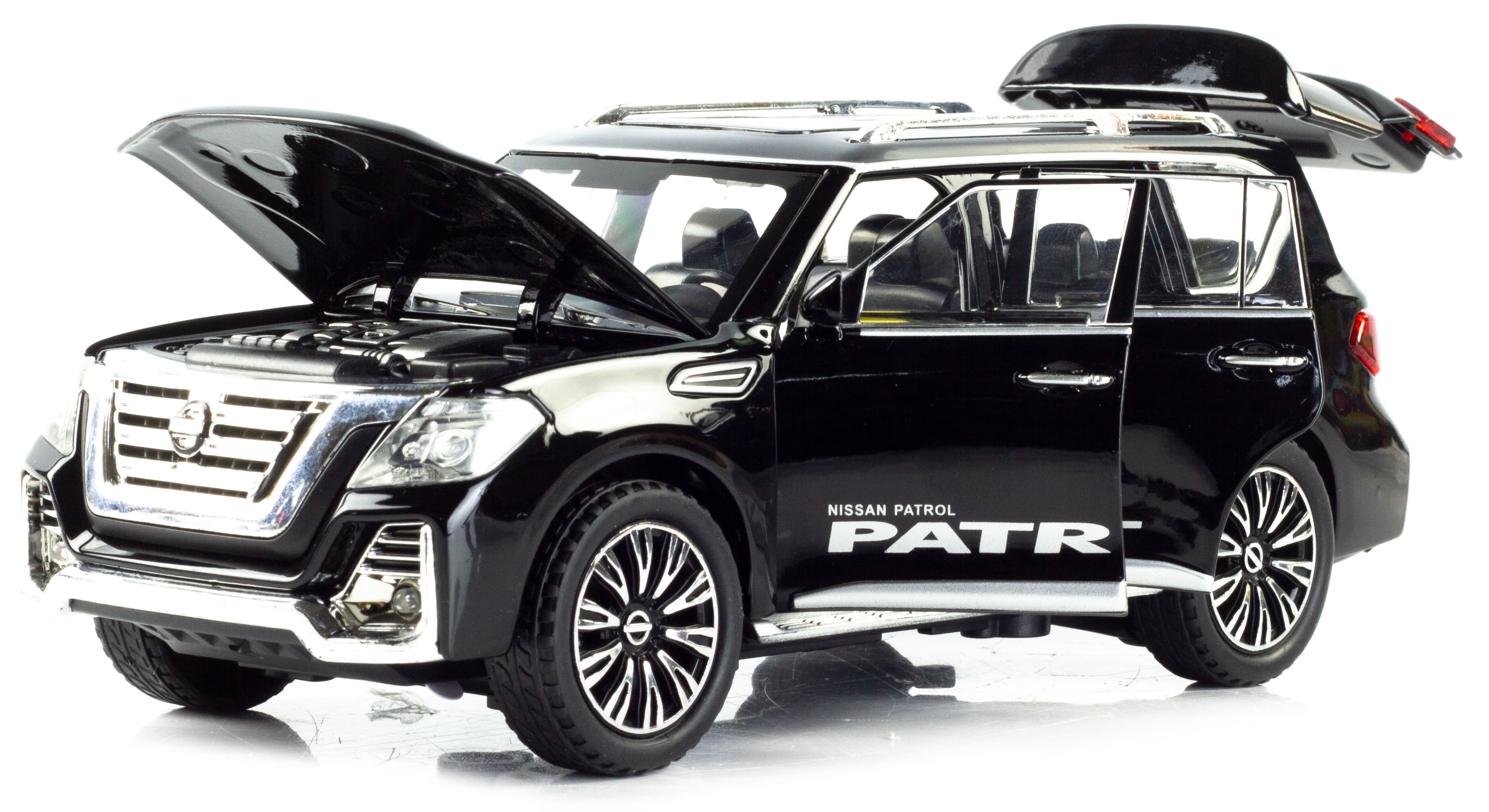 Металлическая машинка ChiMei Model 1:24 «Nissan Patrol» А328, 22 см., инерционная, свет, звук / Микс