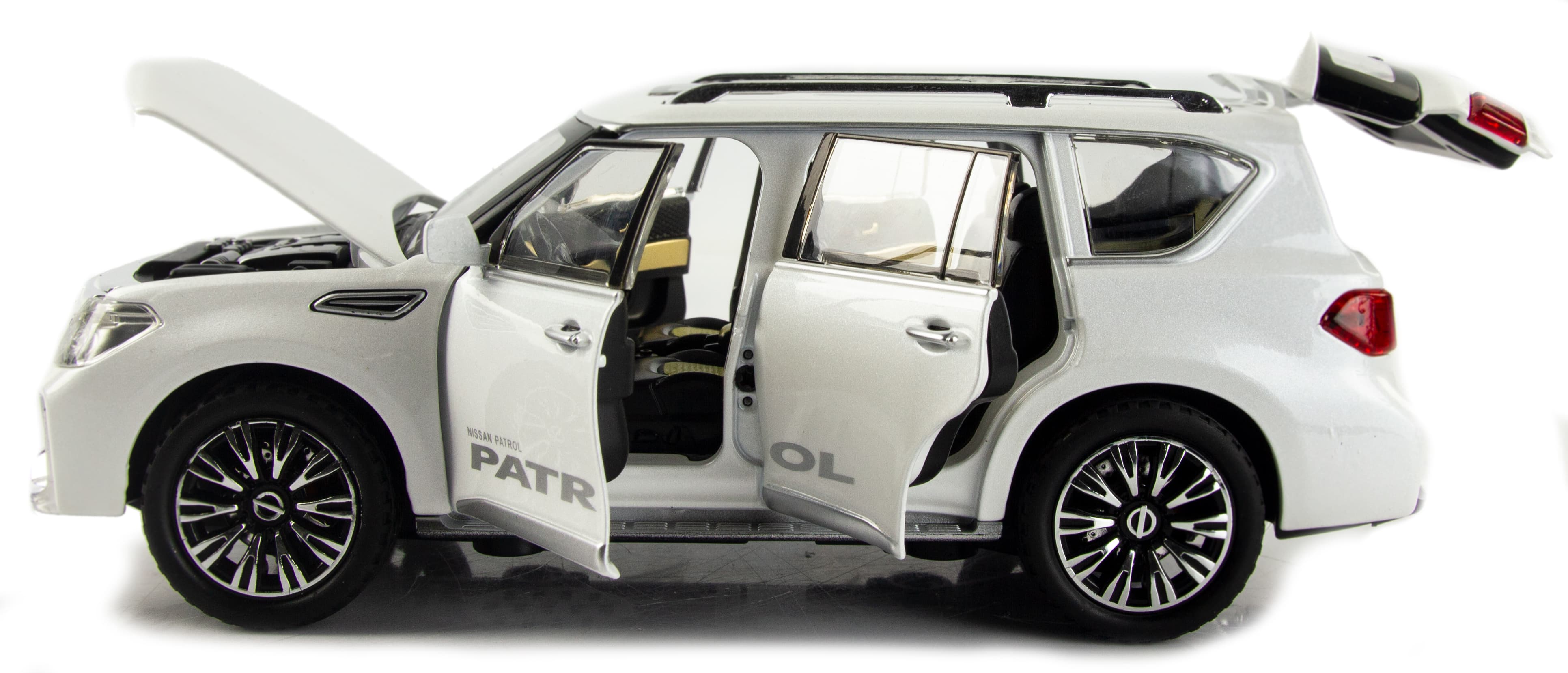 Металлическая машинка ChiMei Model 1:24 «Nissan Patrol» А328, 22 см., инерционная, свет, звук / Микс