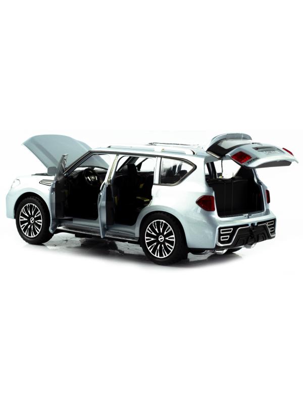 Металлическая машинка ChiMei Model 1:24 «Nissan Patrol» А328, 22 см., инерционная, свет, звук / Микс