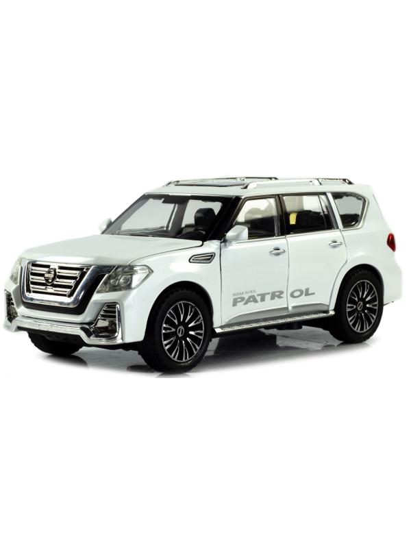 Металлическая машинка ChiMei Model 1:24 «Nissan Patrol» А328, 22 см., инерционная, свет, звук / Микс