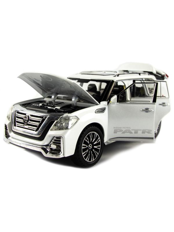 Металлическая машинка ChiMei Model 1:24 «Nissan Patrol» А328, 22 см., инерционная, свет, звук / Микс