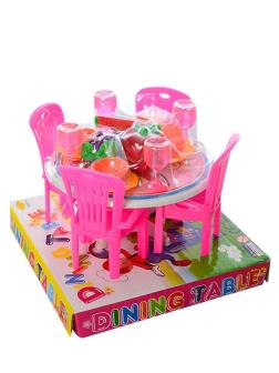 Набор мебели для кукол в слюде «Dining Table» Д947 / Розовый