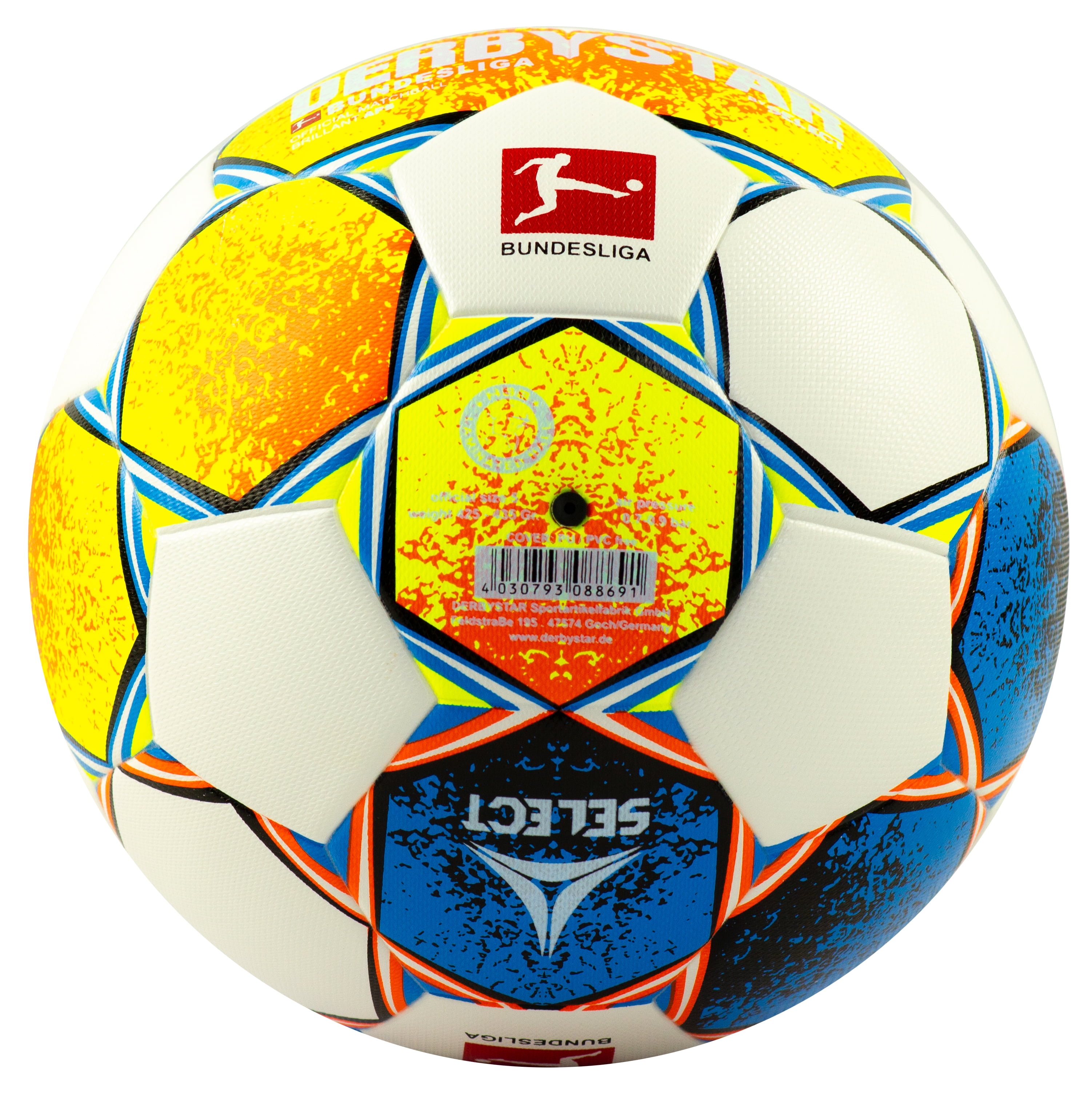 Футбольный мяч «DERBYSTAR FB Bundesliga Brillant APS v21» размер 5, 32 панели, F33951 / Микс