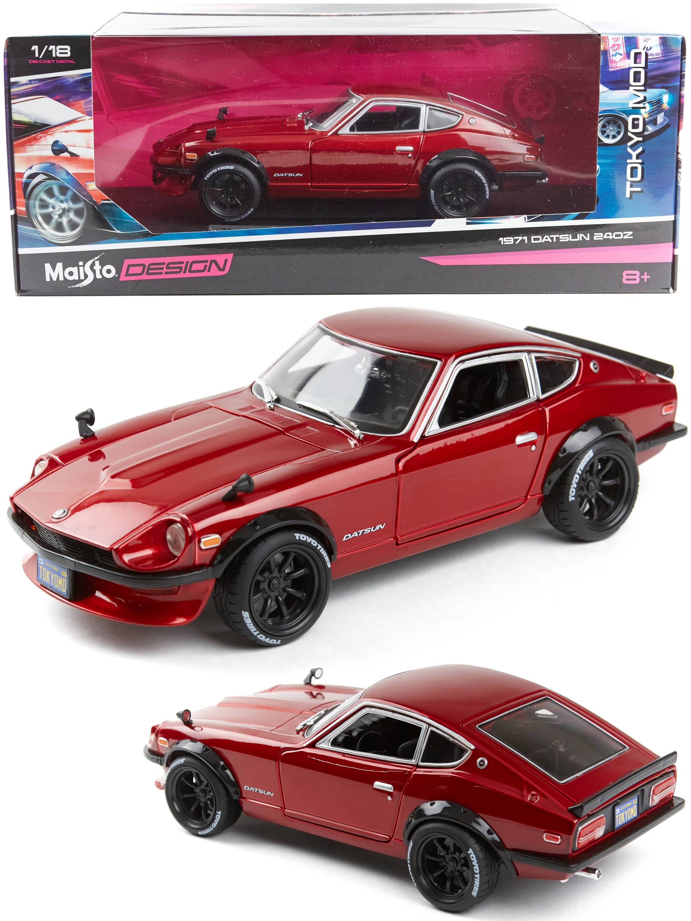 Коллекционная металлическая модель Maisto 1:18 Tokyo Modern «Datsun 240Z  1971» А32610 / Красный