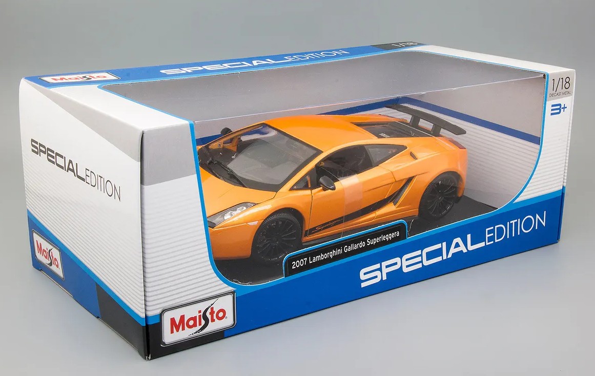 Коллекционная металлическая модель Maisto 1:18 Special Edition «Lamborghini Gallardo Superleggera 2007» А31149 / Оранжевый
