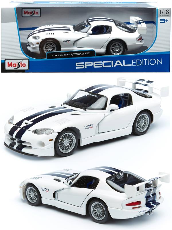 Коллекционная металлическая модель Maisto 1:18 Special Edition «Dodge Viper GT2» А31845 / Белый