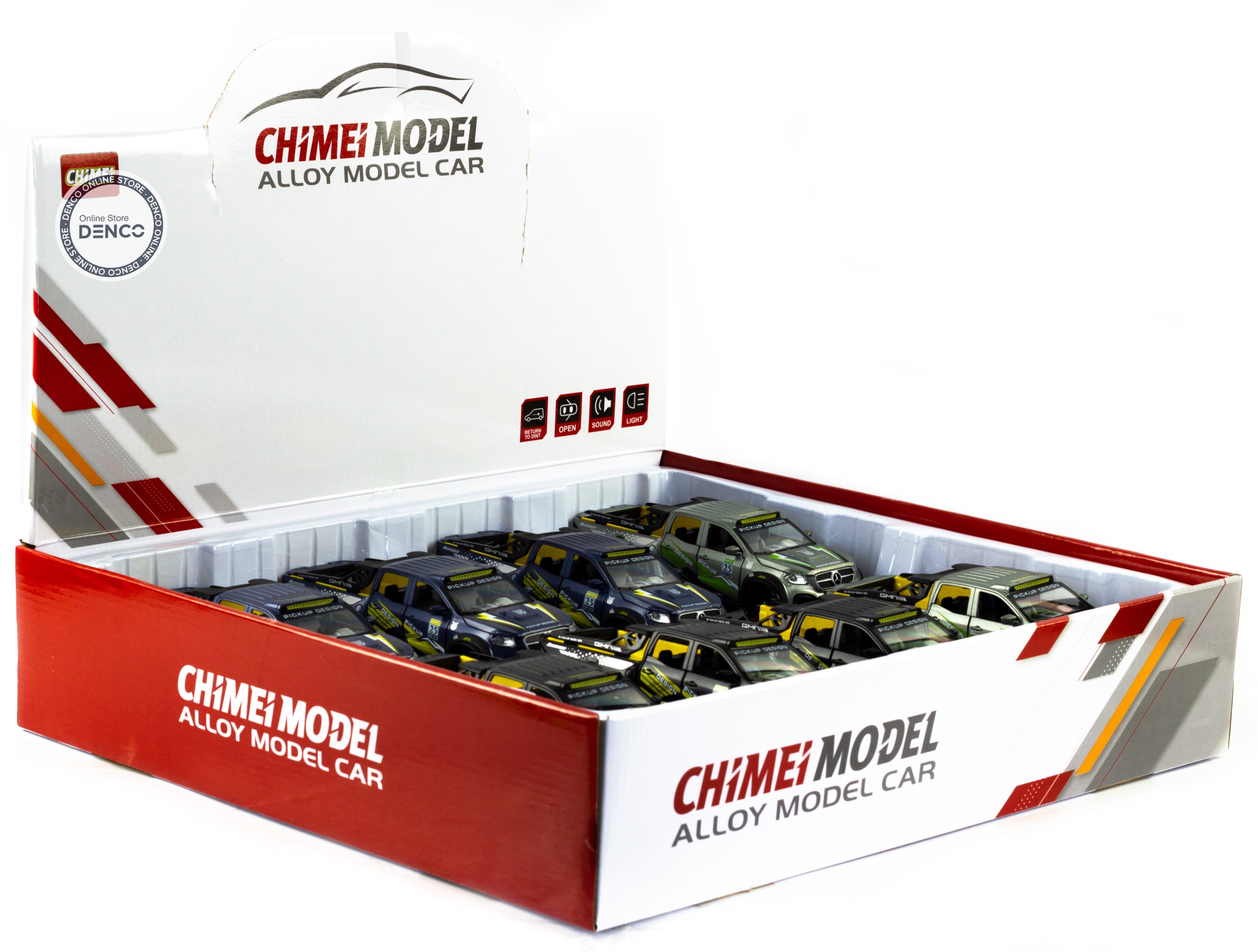 Металлическая машинка ChiMei Model 1:28 «Mercedes-Benz X-class 6x6» M316 20.5 см. инерционная, свет, звук / Микс