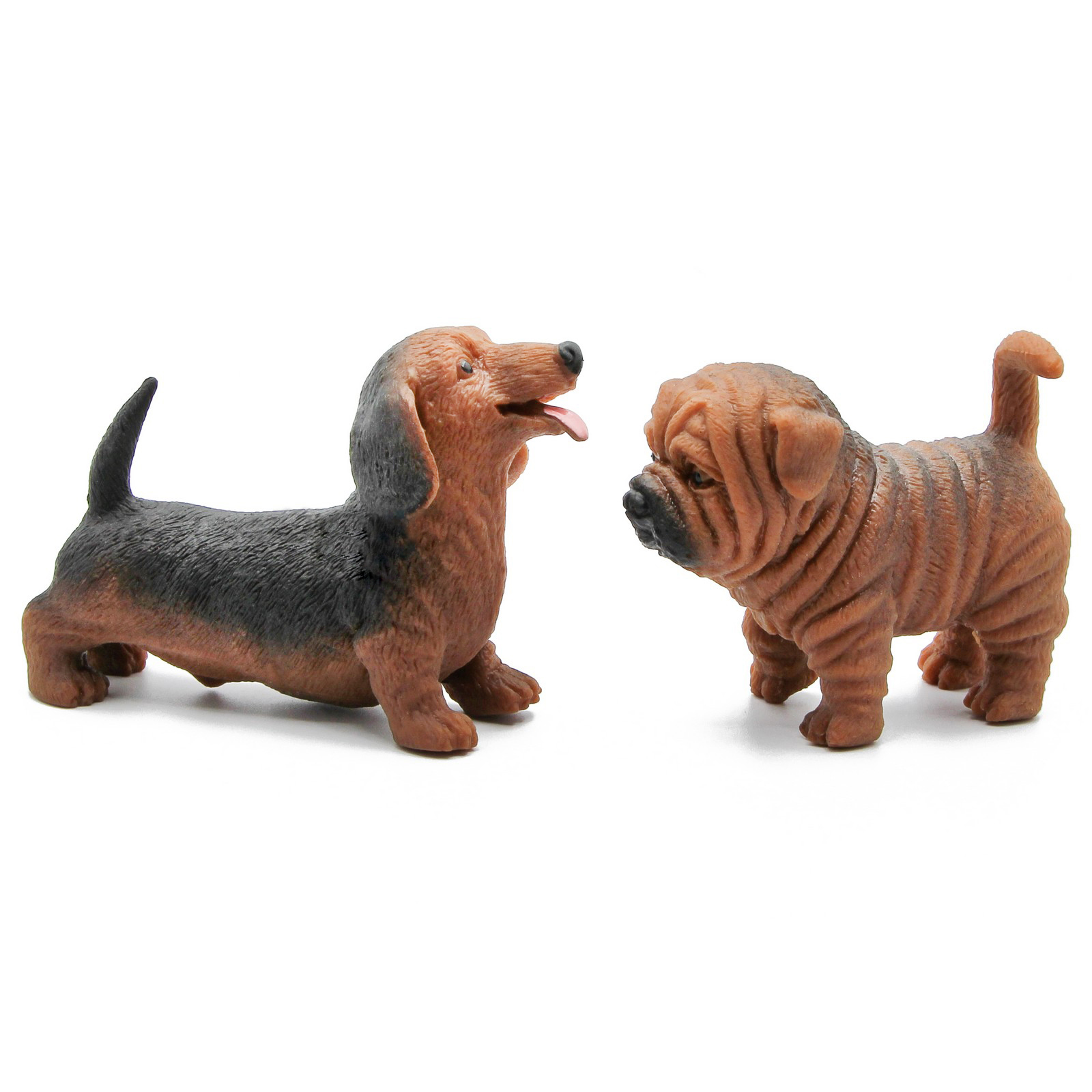Фигурки-тянучки Животных QBabe «Собаки Шарпей и Такса» из термопластичной резины A305-DB, 9.52 см., Антистресс / 2 шт.
