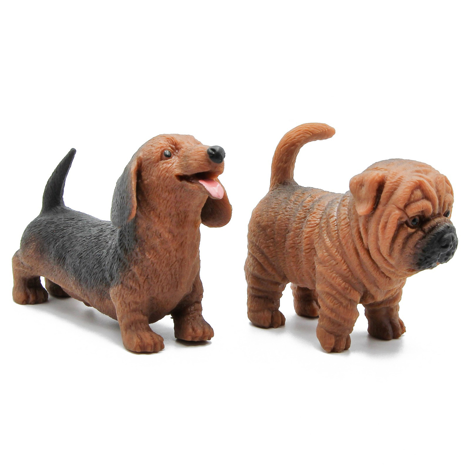 Фигурки-тянучки Животных QBabe «Собаки Шарпей и Такса» из термопластичной резины A305-DB, 9.52 см., Антистресс / 2 шт.