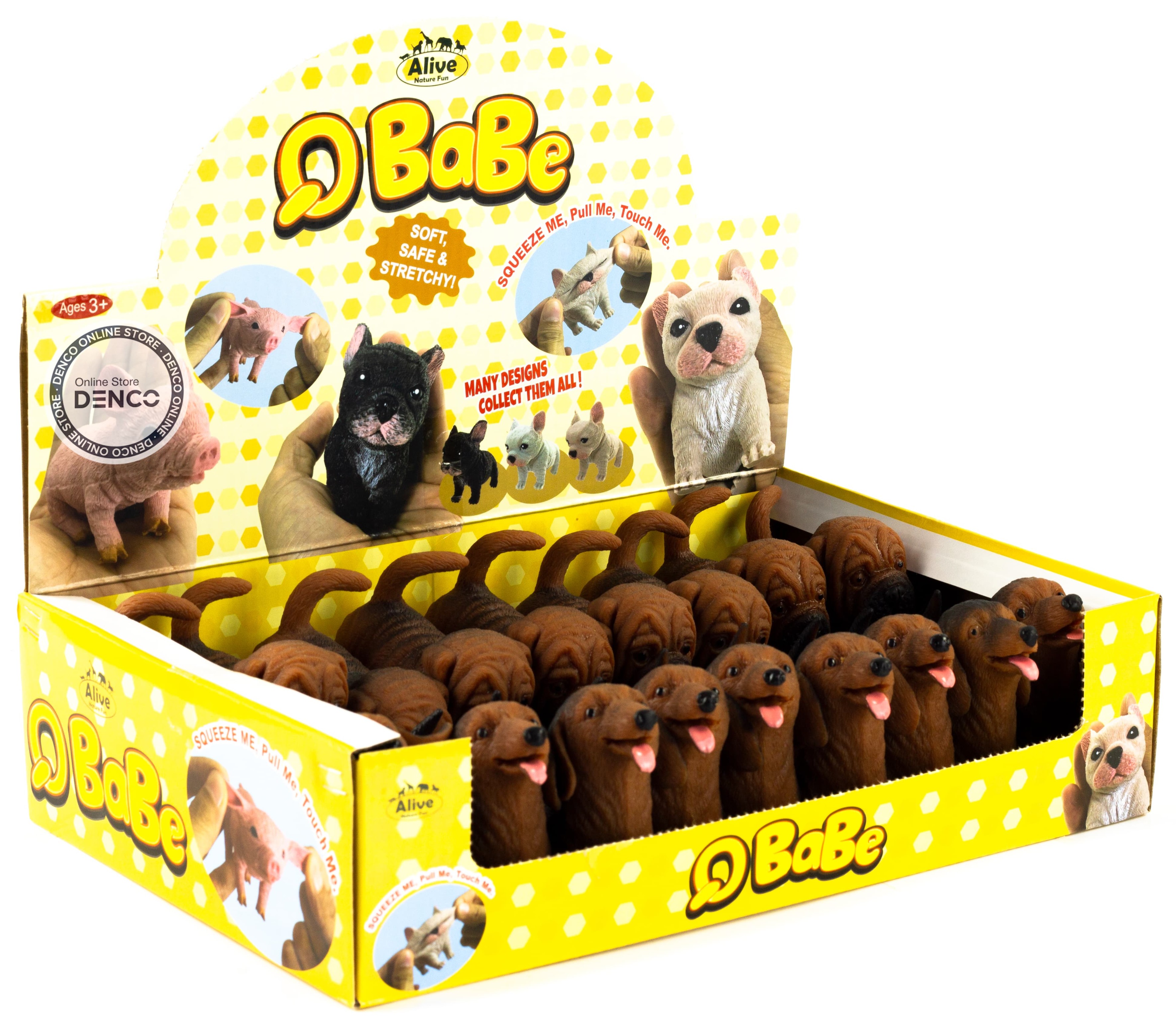 Фигурки-тянучки Животных QBabe «Собаки Шарпей и Такса» из термопластичной резины A305-DB, 9.52 см., Антистресс / 2 шт.