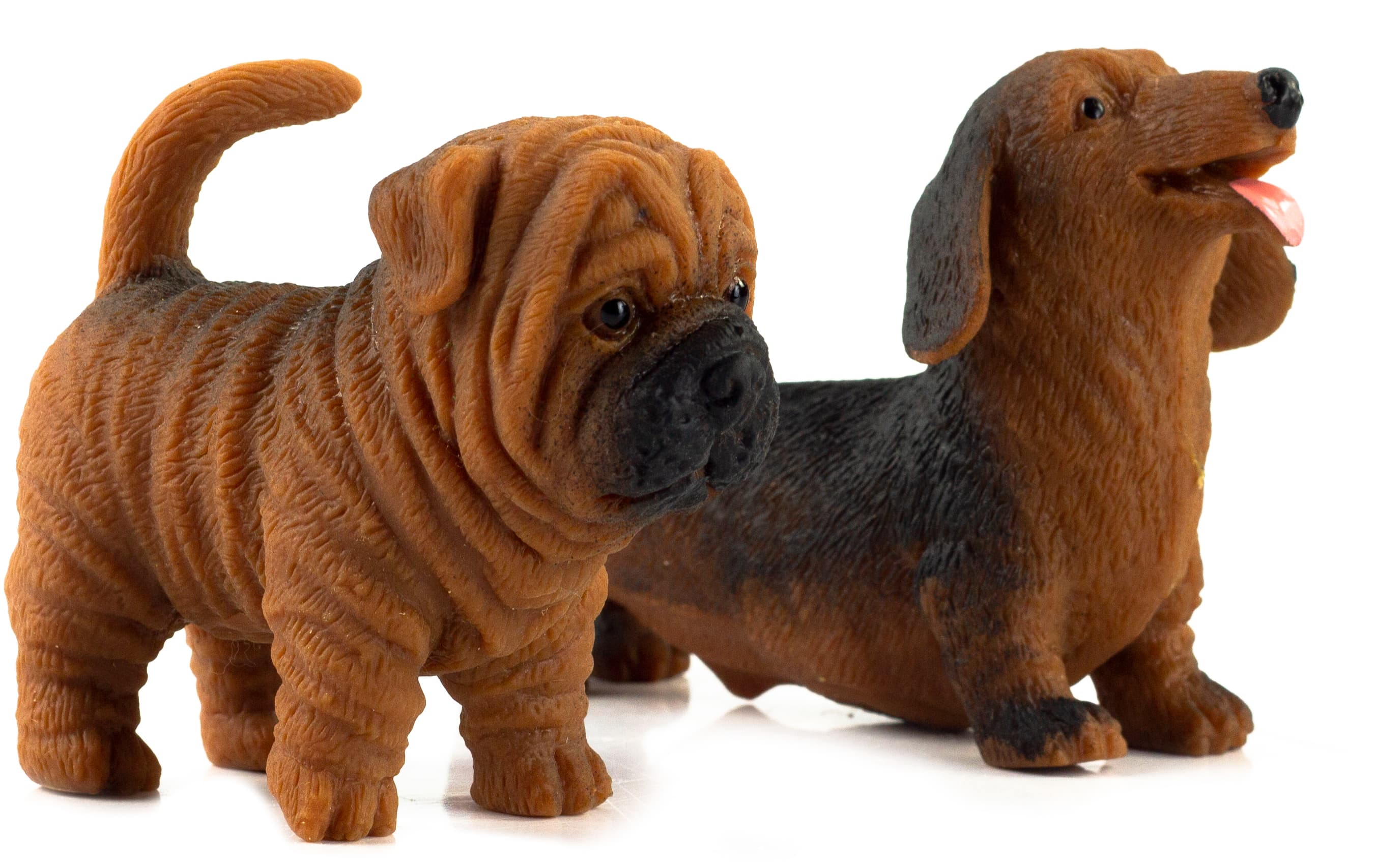 Фигурки-тянучки Животных QBabe «Собаки Шарпей и Такса» из термопластичной резины A305-DB, 9.52 см., Антистресс / 2 шт.