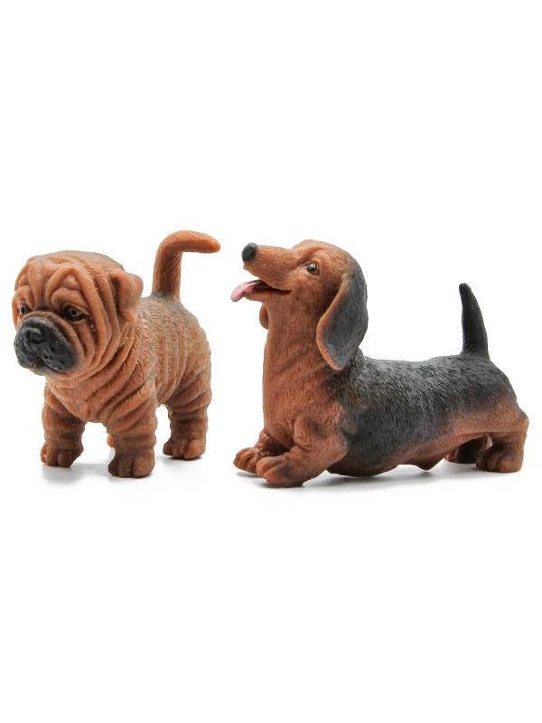 Фигурки-тянучки Животных QBabe «Собаки Шарпей и Такса» из термопластичной резины A305-DB, 9.52 см., Антистресс / 2 шт.