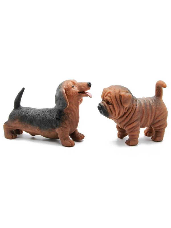 Фигурки-тянучки Животных QBabe «Собаки Шарпей и Такса» из термопластичной резины A305-DB, 9.52 см., Антистресс / 2 шт.