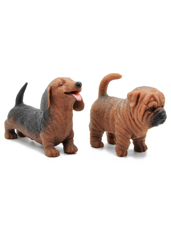 Фигурки-тянучки Животных QBabe «Собаки Шарпей и Такса» из термопластичной резины A305-DB, 9.52 см., Антистресс / 2 шт.