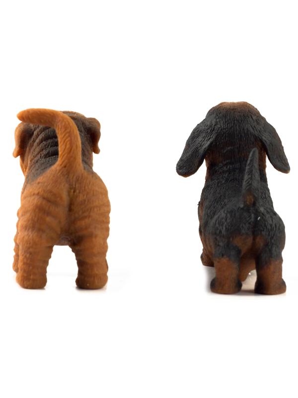 Фигурки-тянучки Животных QBabe «Собаки Шарпей и Такса» из термопластичной резины A305-DB, 9.52 см., Антистресс / 2 шт.