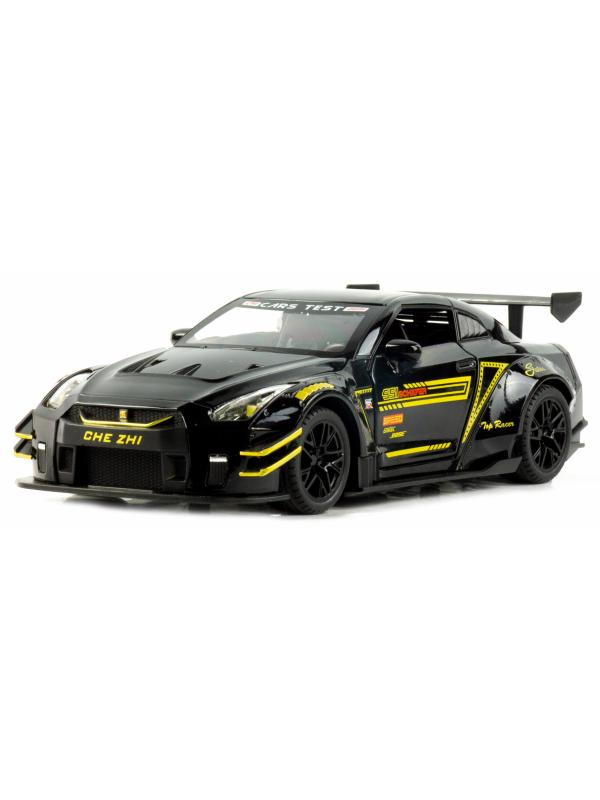 Металлическая машинка Che Zhi 1:24 «Nissan GT-R Nismo» CZ128B, 20.8 см., инерционная, свет, звук в коробке / Микс