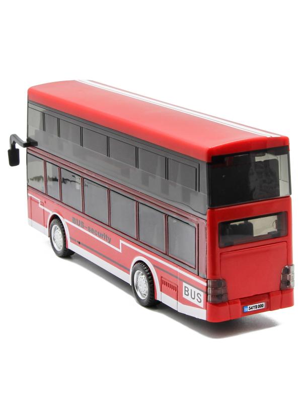 Металлический двухэтажный автобус Yeading 1:48 «BUS-Security» 20 см. 6632А инерционный, свет, звук / Микс