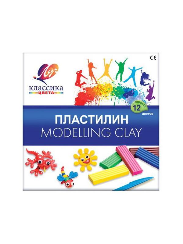 Пластилин Классика (Детство) 12 цветов, стек, 240 гр.