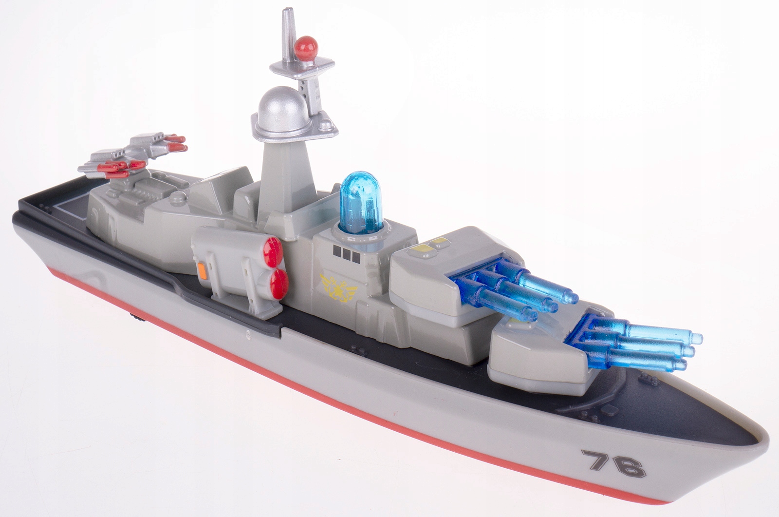 Металлический военно-морской корабль 18.5 см, звук, свет, инерционный, JL641 / 1 шт.