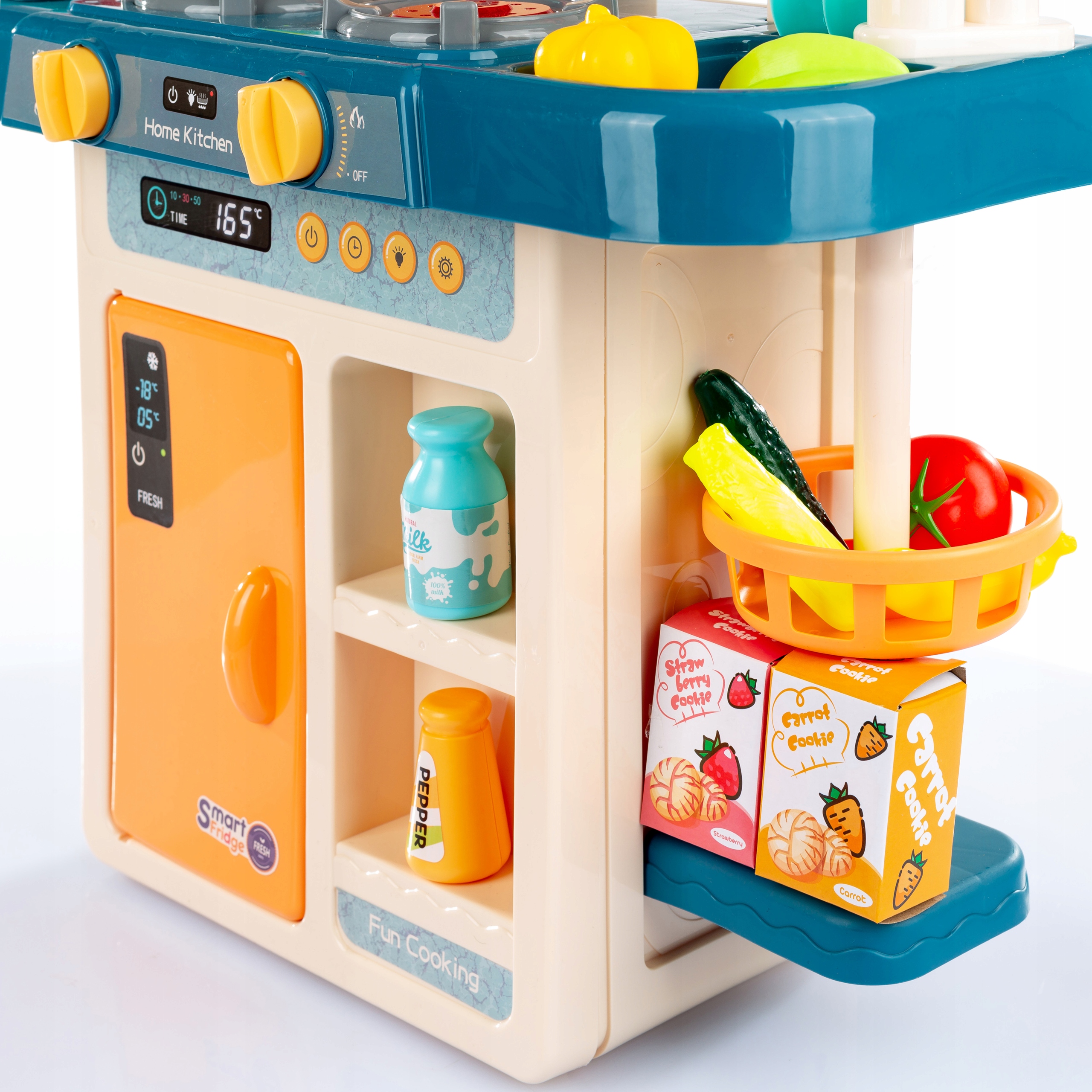 Детская интерактивная кухня 63 см с водой, паром, со световыми и звуковыми эффектами, 889-167 / 42 предмета