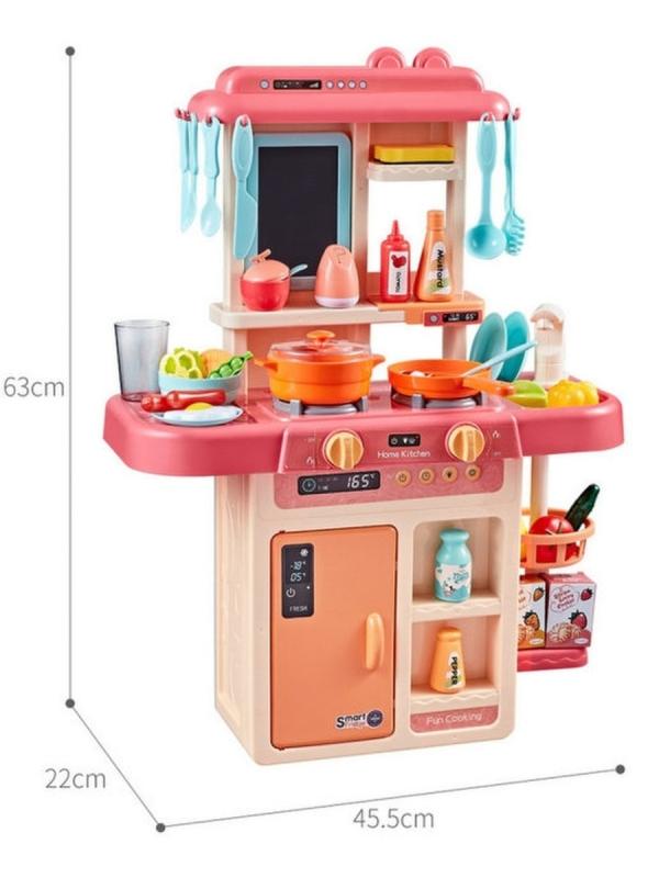 Детская интерактивная кухня 63 см с водой, паром, со световыми и звуковыми эффектами, 889-168 / 42 предмета