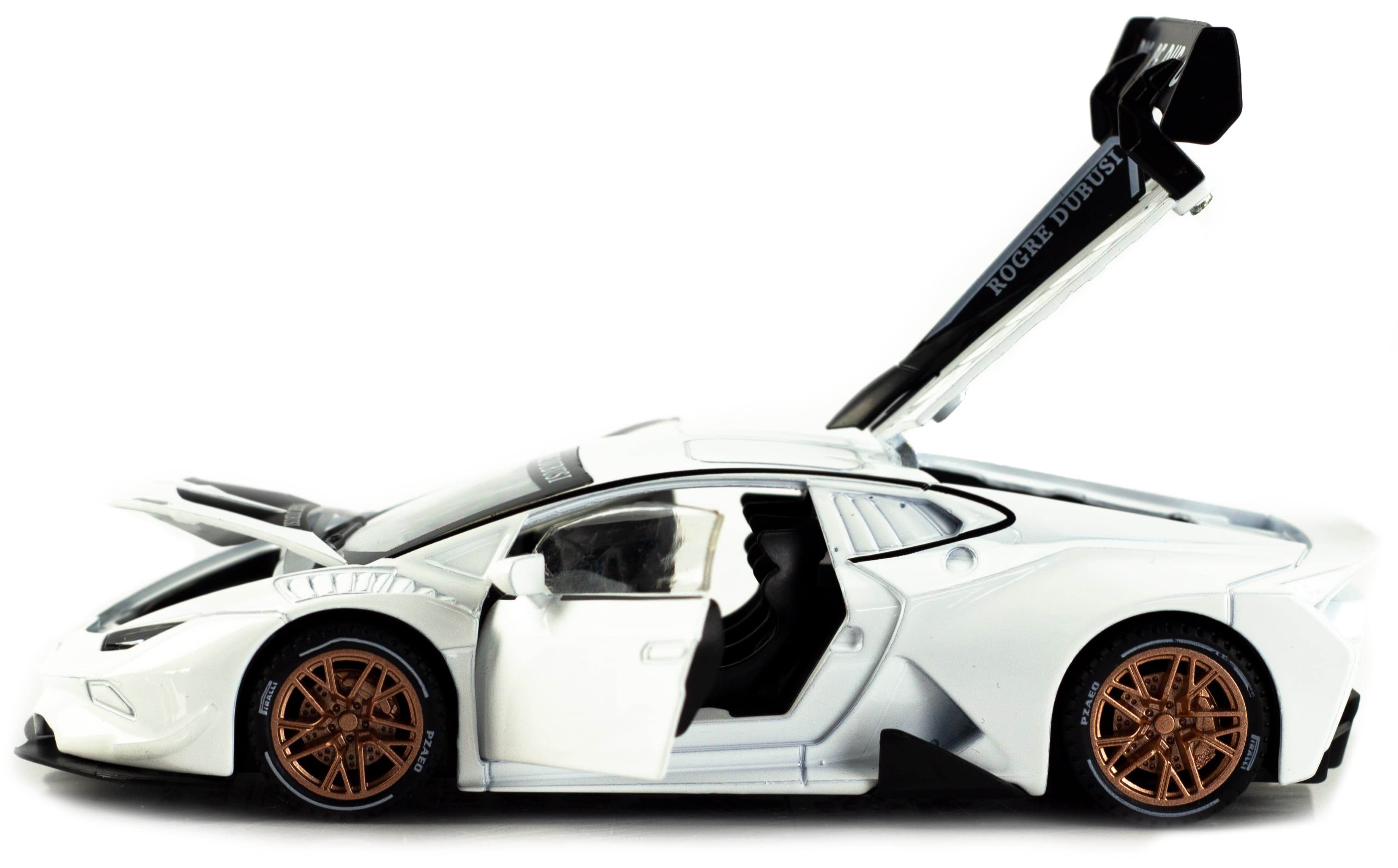 Металлическая машинка ChiMei Model 1:32 «Lamborghini Huracan ST EVO» А322 инерционная, свет, звук / Белый