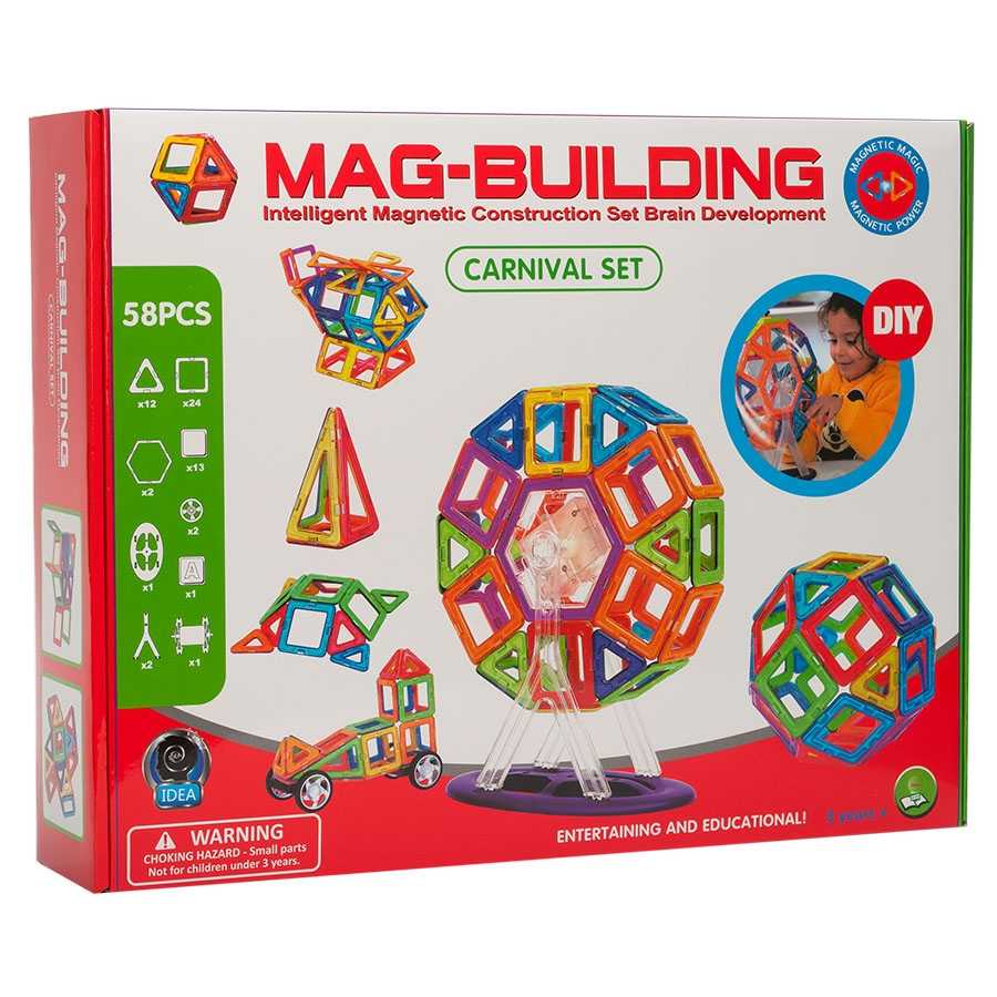 Магнитный конструктор MAG-BUILDING / 59 деталей