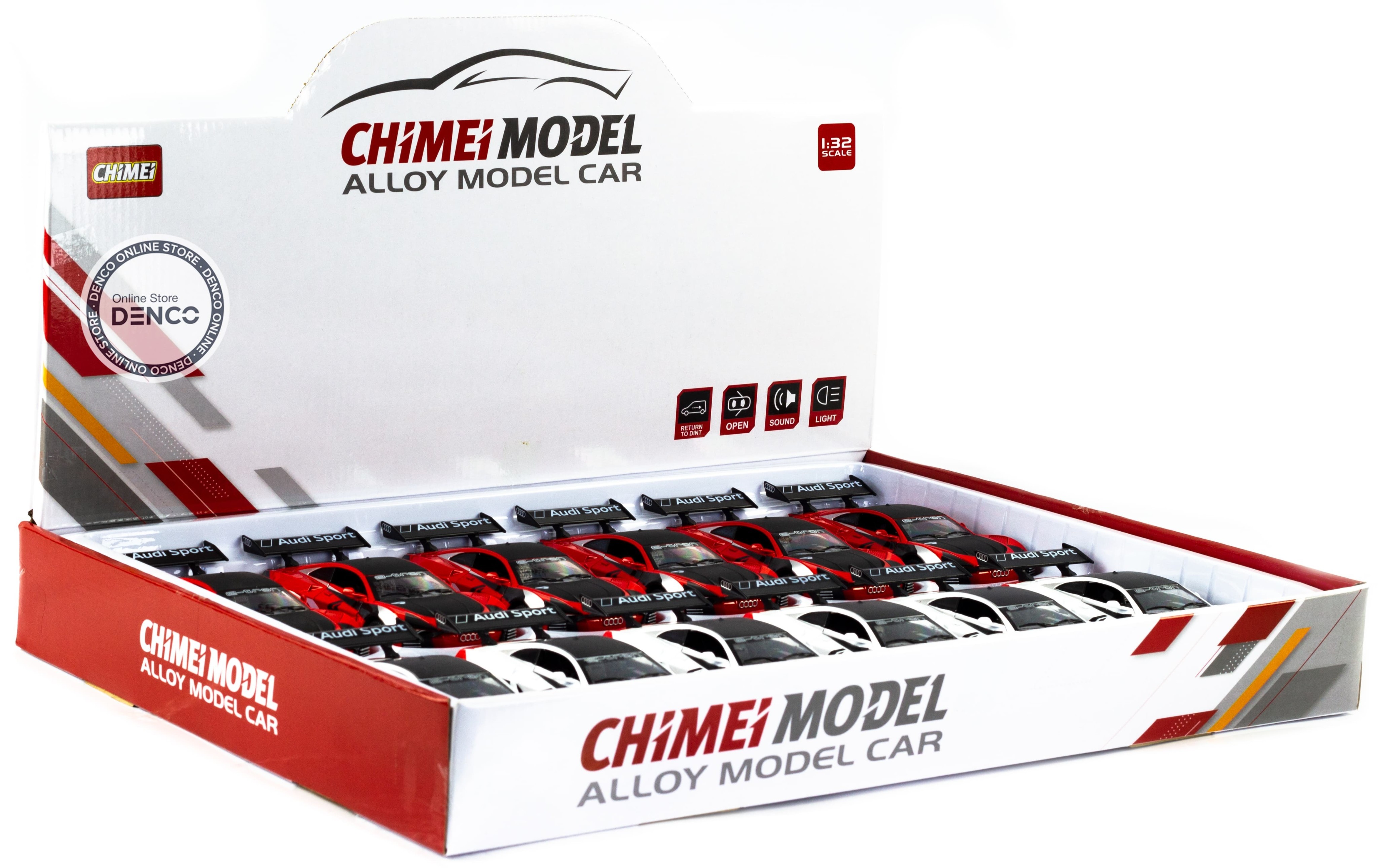 Металлическая машинка ChiMei Model 1:32 «Audi e-tron GT» А310 инерционная, свет, звук / Белый