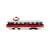 Трамвай металлический Play Smart 1:87 «Tatra T3SU» 16 см. 6551 Автопарк, инерционный / Красно-черный