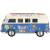 Металлическая машинка Kinsmart 1:32 «1962 Volkswagen Classical Bus with print (Ivory Top)» KT5377DF инерционная / Синий