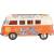 Металлическая машинка Kinsmart 1:32 «1962 Volkswagen Classical Bus with print (Ivory Top)» KT5377DF инерционная / Оранжевый