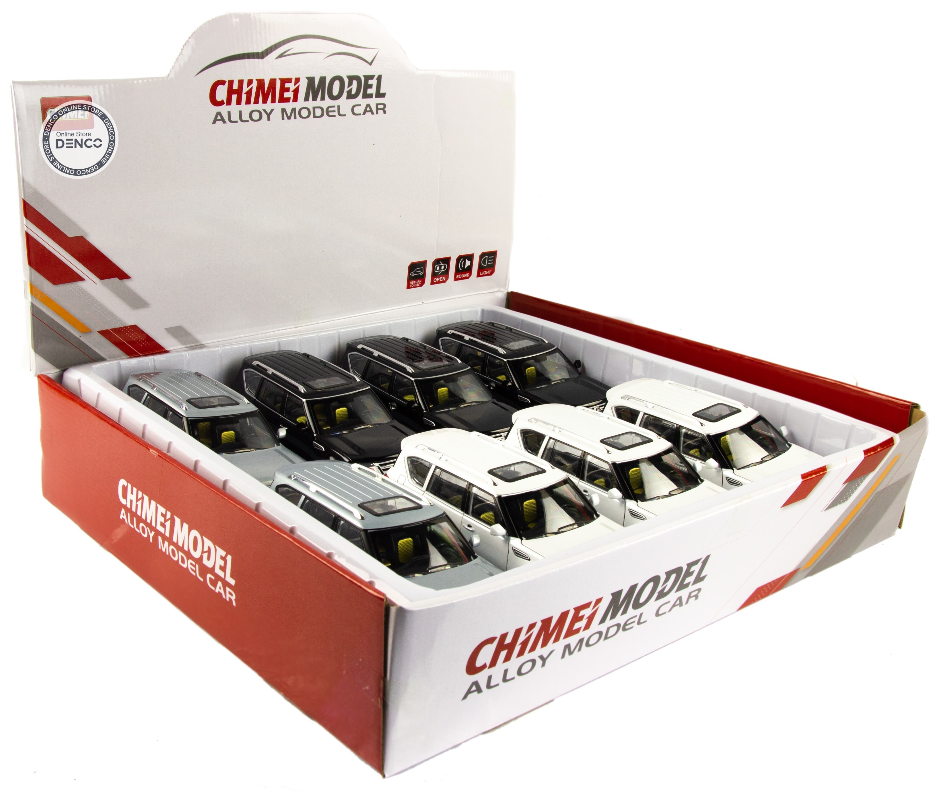Металлическая машинка ChiMei Model 1:24 «Nissan Patrol» CM328, 22 см., инерционная, свет, звук / Белый