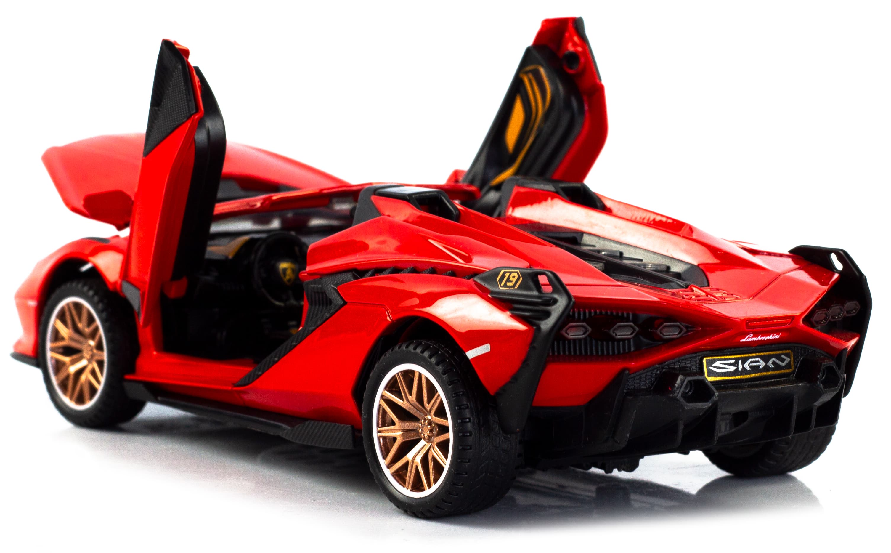 Металлическая машинка Double Horses 1:32 «Lamborghini Sian FKP 37 Roadster» 32661 свет и звук, инерционная / Красный