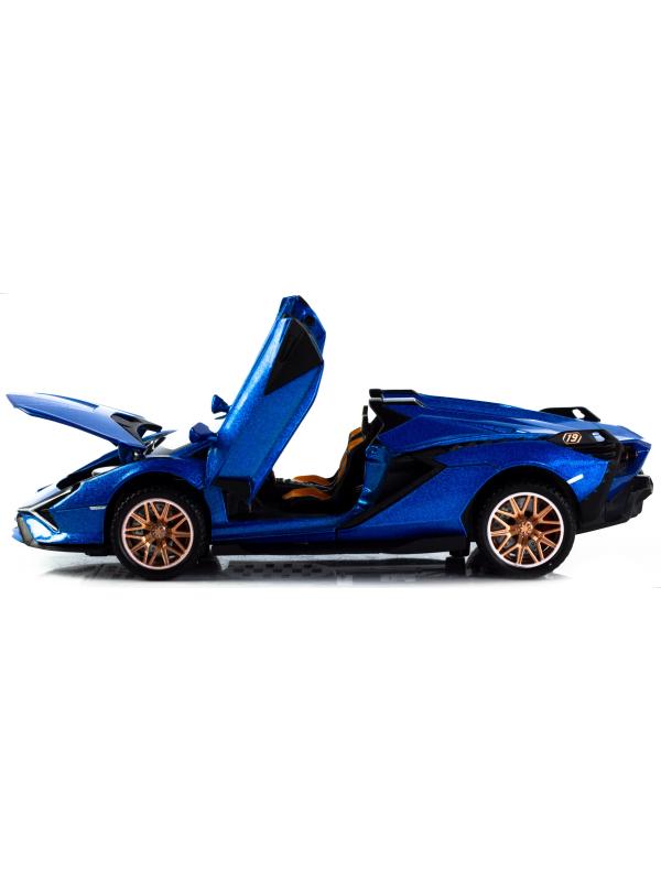 Металлическая машинка Double Horses 1:32 «Lamborghini Sian FKP 37 Roadster» 32661 свет и звук, инерционная / Синий