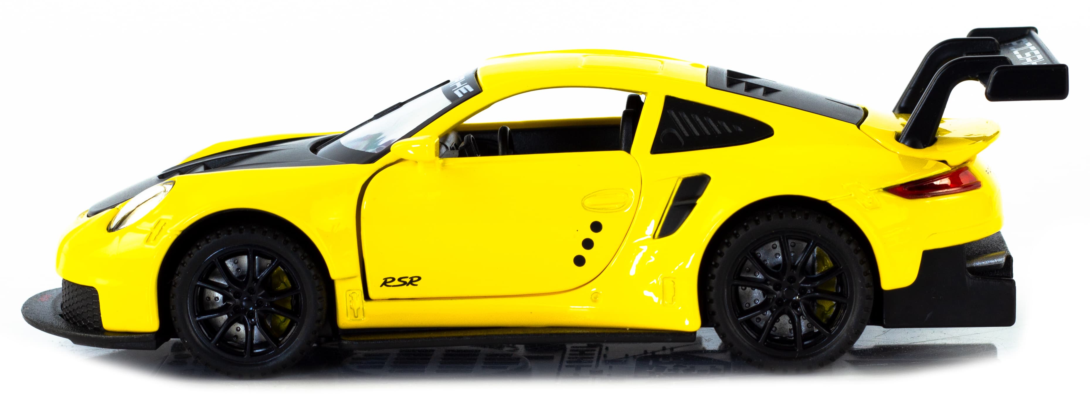 Металлическая машинка Double Horses 1:32 «Porsche 911 RSR» 32671, свет, звук, инерционная / Желтый