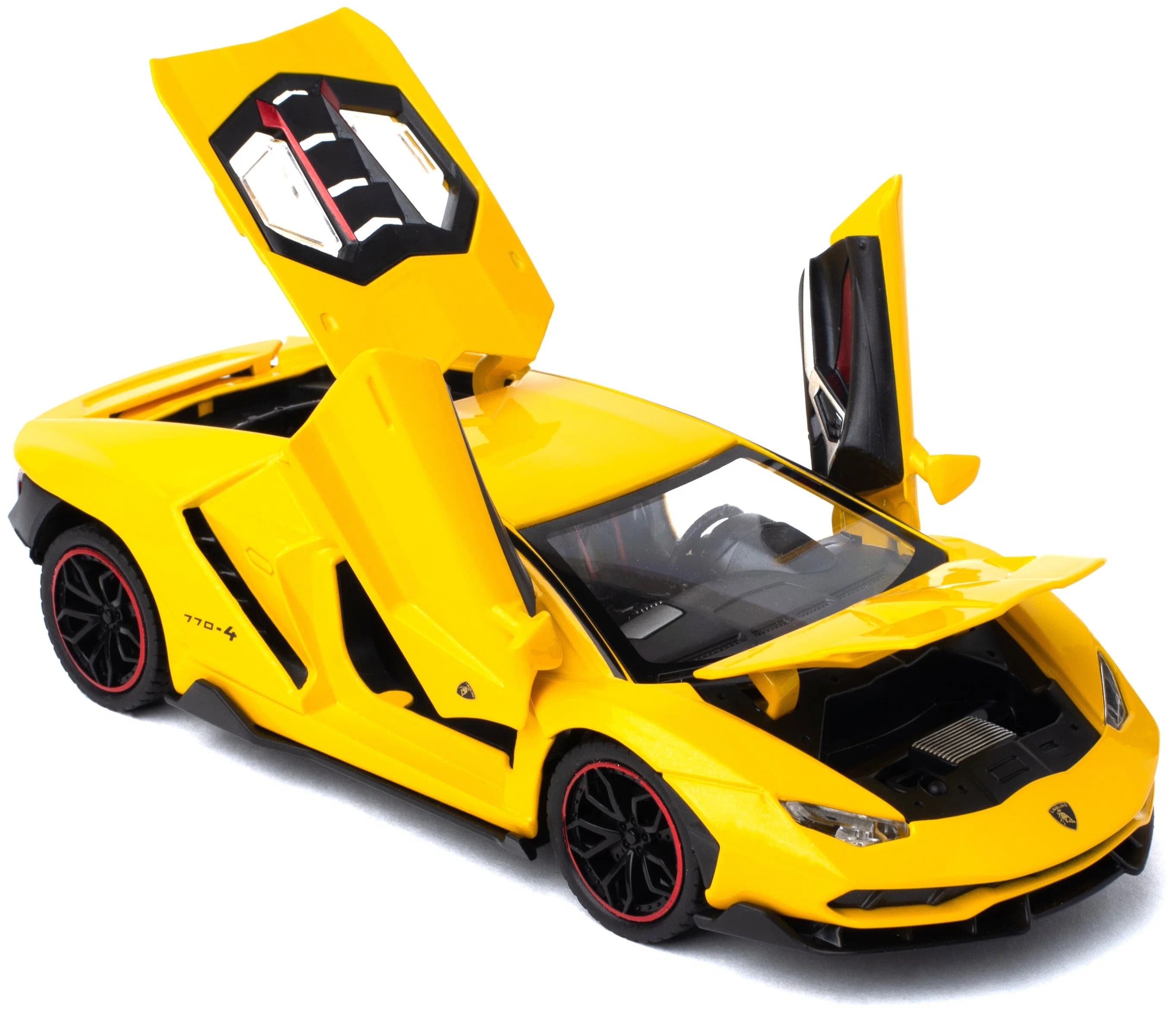 Металлическая машинка Che Zhi 1:24 «Lamborghini Centenario LP770-4» CZ25A, 21 см. инерционная, свет, звук / Желтый