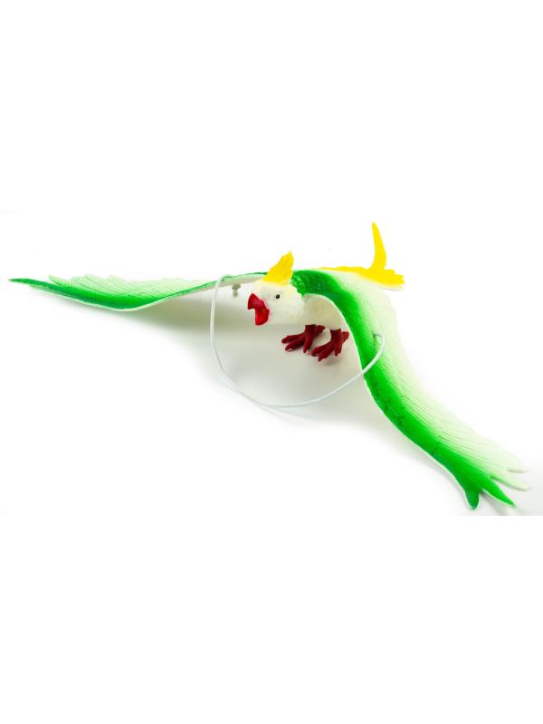 Резиновые игрушки «Птицы на резинках с пищалкой» 33 см., Н100-2W / Попугай