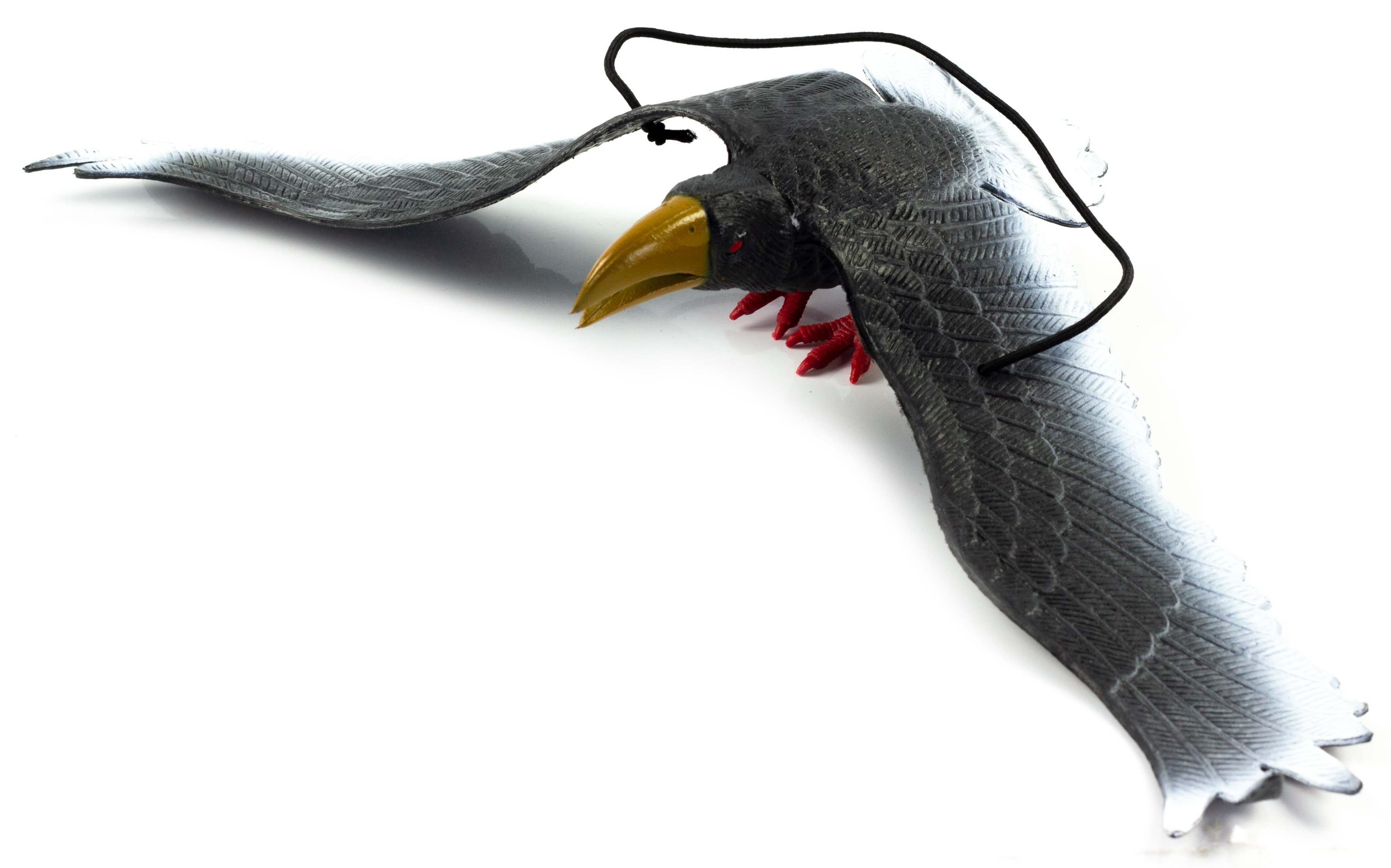 Резиновые игрушки «Птицы на резинках с пищалкой» 33 см., Н100-2W / Ворона